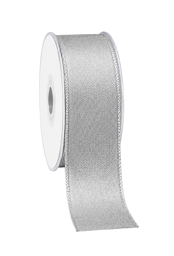 Kadolint Metallic Zilver Met Zilver Rand IJzerdraad 40mm x 20meter