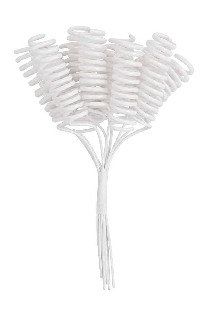AKTIE Kado Decoratie Curls Pin Wit 2cm Met IJzerdraad 72stuks