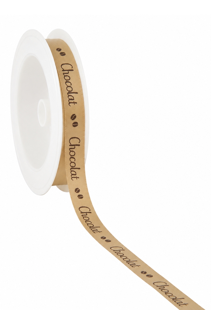Luxe Satijn Lint Chocolat Bruin & Zand 10mm x 20meter