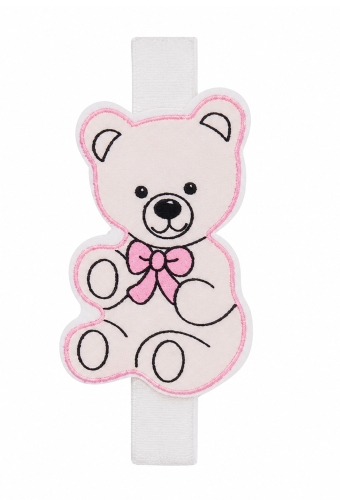 Houten Decoratie Baby Beertjes Roze Met Knijper 8stuks OP IS OP