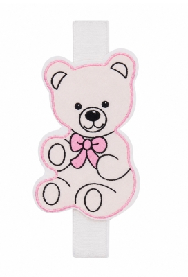 Houten Decoratie Baby Beertjes Roze Met Knijper 8stuks OP IS OP