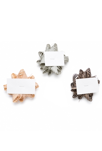 Mini Bows Strik Rond 65mm Raffia Trio Color Met Plakker 100stuks