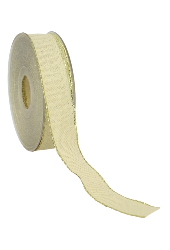 Kadolint Metallic Goud Mat Met Gouden Rand IJzerdraad 25mm x 20meter