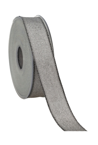 Kadolint Metallic Donker Zilver Met Zwarte Rand IJzerdraad 25mmx20m