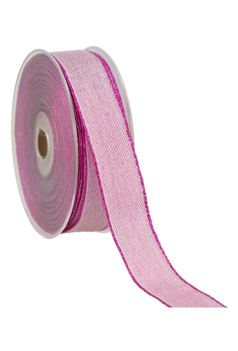 Kadolint Metallic Wit Met Pink Rand IJzerdraad 25mm x 20meter