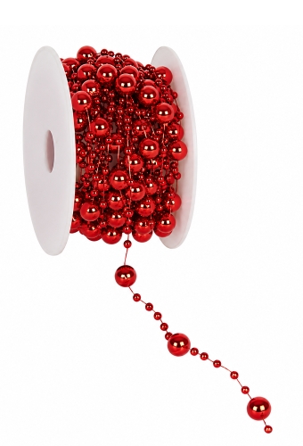 Koord Lint Balletjes Rood Metallic 8mm x 10 meter
