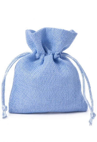 Kadozakjes Canvas Linnen Blauw Met Koord 9cm x 12cm 10stuks
