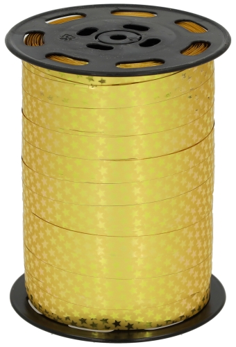 Kerst Krullint Metallic Goud Sterren 10mm x 225meter