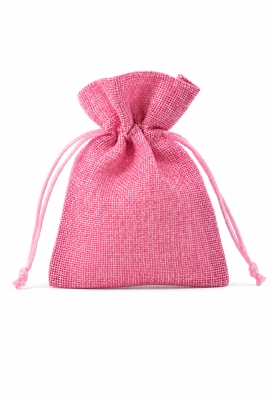 Kadozakjes Canvas Linnen Roze Met Koord 9cm x 12cm 10stuks