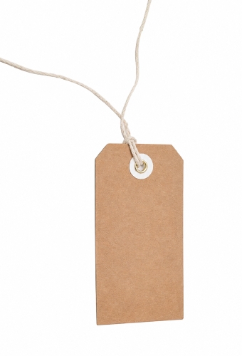 Kadokaartje Kraft 4.5x8cm Naturel Blanco & Koord 48stuks