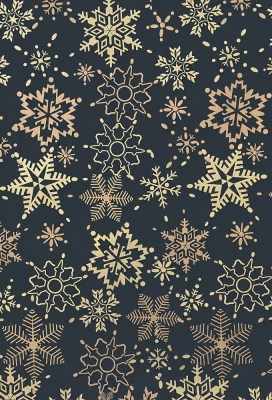 Kerstpapier Stars Black And Gold 30cm x 200meter