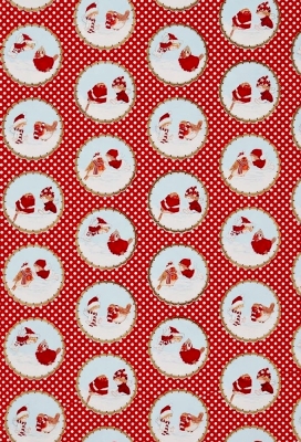 Kerstpapier Coated Vrolijk Kerstfeest Dots Rood 30cm  x 200meter