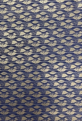 Kerstpapier Coated Leaves Gold 30cm  x 200meter