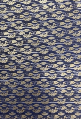 Kerstpapier Coated Leaves Gold 30cm  x 200meter