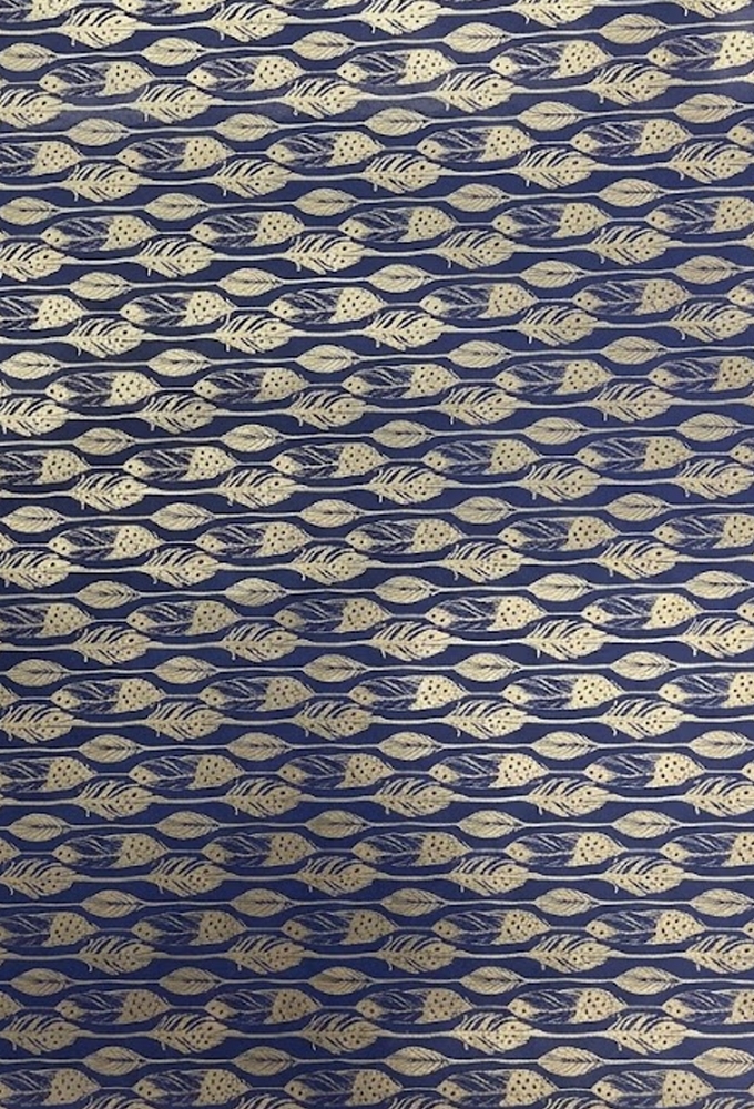 Kerstpapier Coated Leaves Gold 30cm  x 200meter