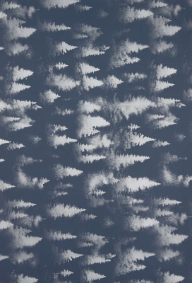 Kerstpapier Coated Tree Blue 40cm x 200meter