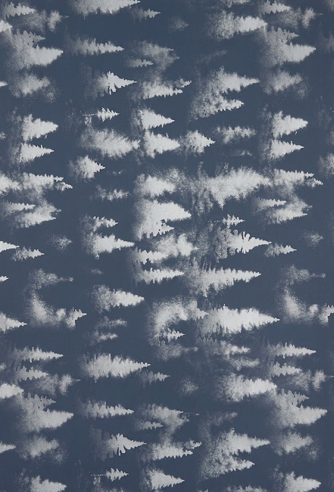 Kerstpapier Coated Tree Blue 40cm x 200meter