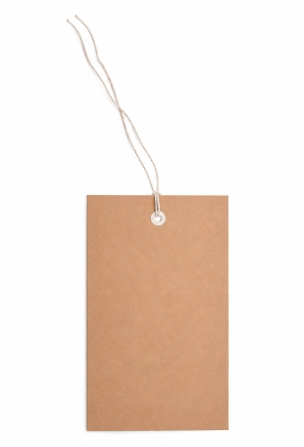 Kadokaartje Kraft 4x6cm Naturel Blanco & Koord 48stuks