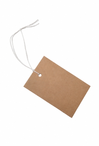 Kadokaartje Kraft 4.5x7cm Naturel Blanco & Koord 48stuks