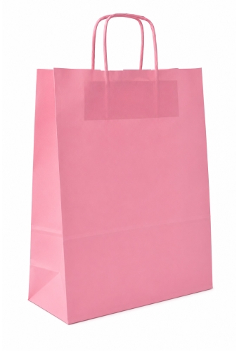Papieren Draagtas Kassel Met Handvat Licht Roze A4 22x10x29cm 50stuks