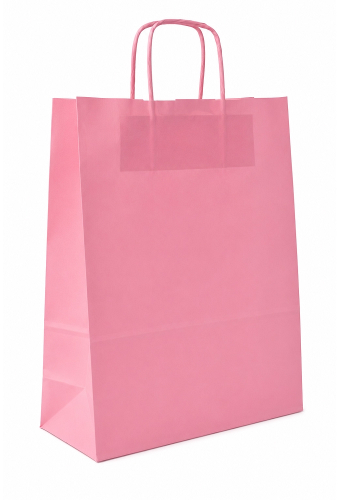 Papieren Draagtas Kassel Met Handvat Licht Roze A4 22x10x29cm 50stuks