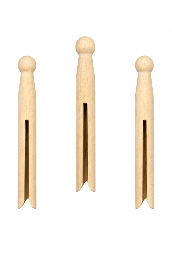 Houten Wasknijpers Met Ronde Kop 11cm 25stuks