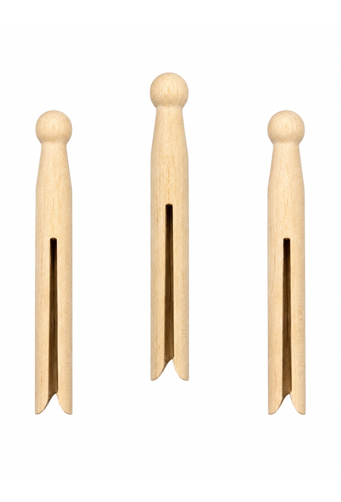 Houten Wasknijpers Met Ronde Kop 11cm 25stuks