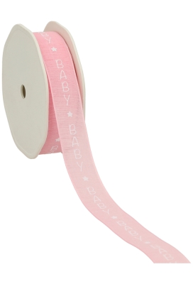 Luxe Satijn Lint Baby Star Baby Roze 22mm x 15meter