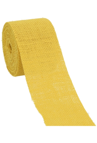Geschenklint Jute Naturel Geel 70mm x 8 meter OP IS OP