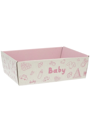Geschenkdozen Korf Baby Roze 23x17x8cm 10stuks