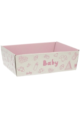 Geschenkdozen Korf Baby Roze 23x17x8cm 10stuks