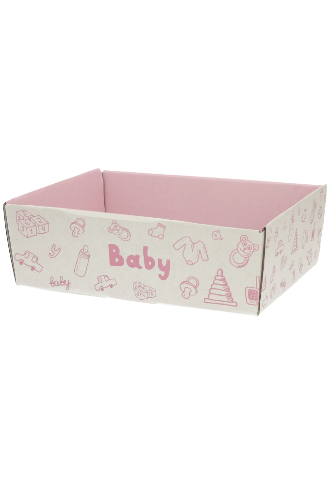 Geschenkdozen Korf Baby Roze 23x17x8cm 10stuks
