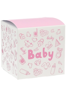 Kadodoosjes Baby Girl Roze Gerecycled 10x10x10cm 25stuks