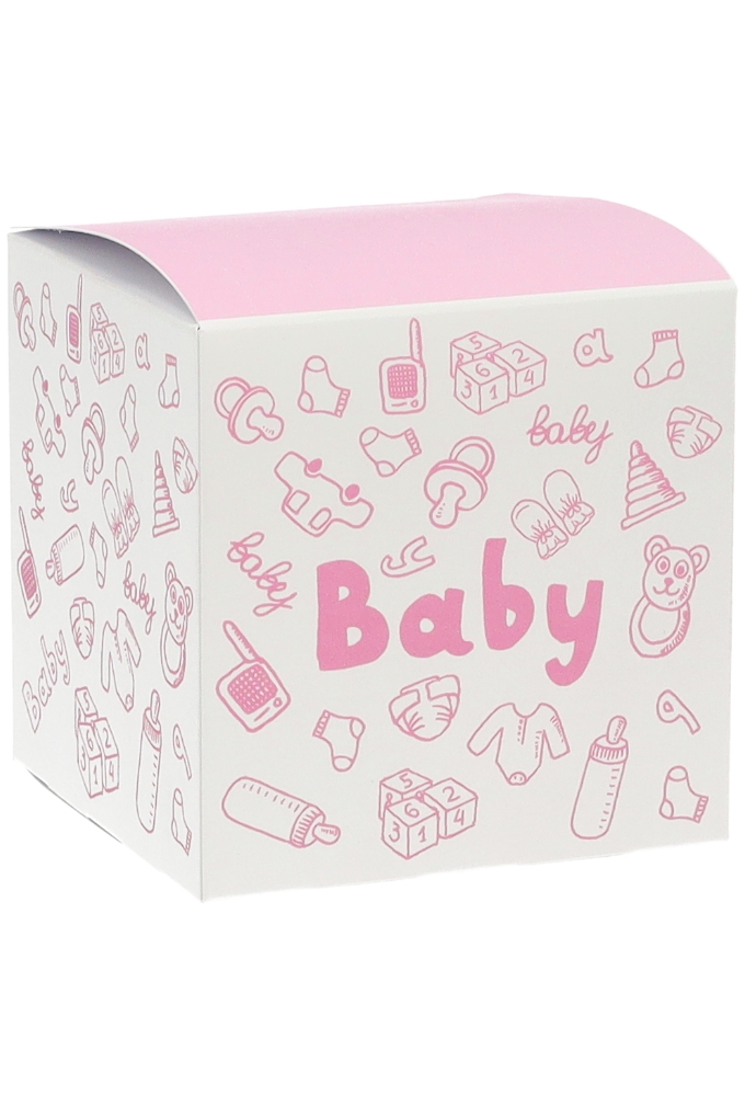 Kadodoosjes Baby Girl Roze Gerecycled 10x10x10cm 25stuks