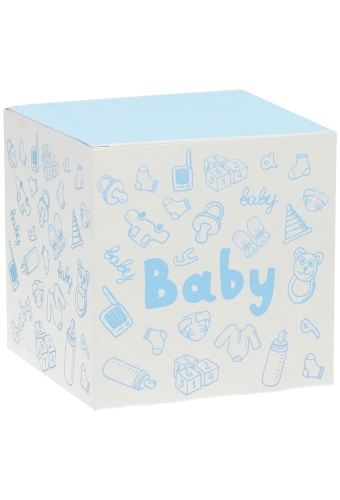 Kadodoosjes Baby Boy Blue Gerecycled 8x8x8cm 25stuks