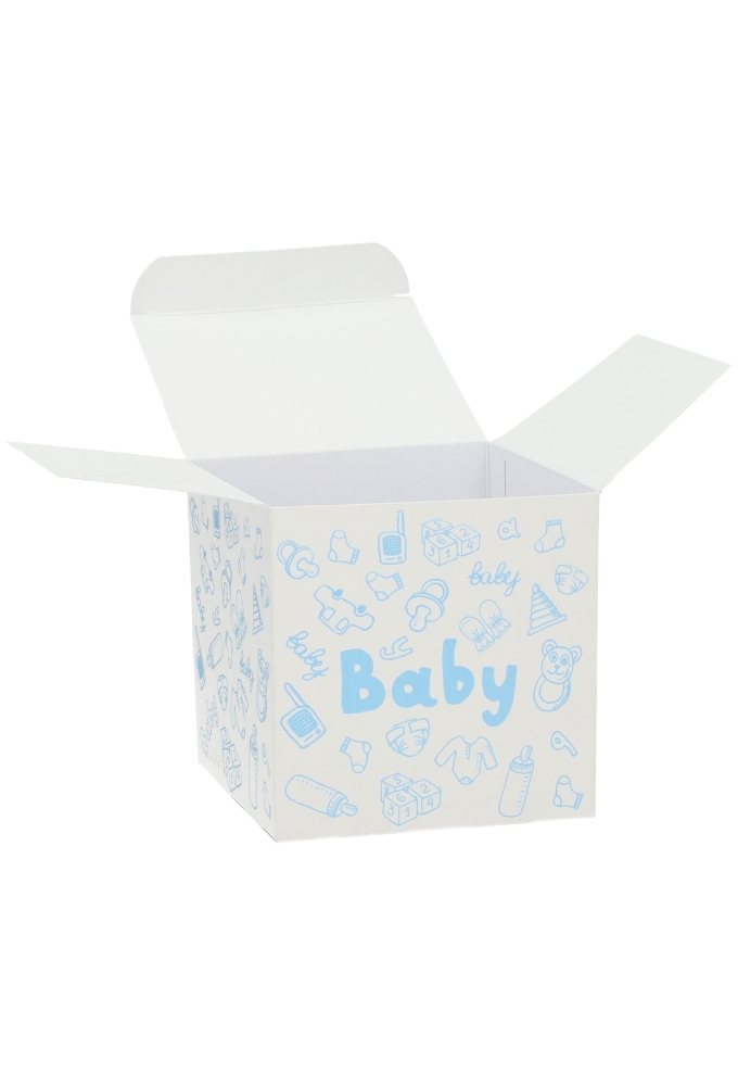 Kadodoosjes Baby Boy Blue Gerecycled 8x8x8cm 25stuks