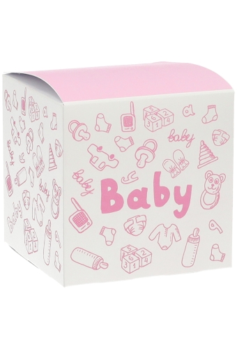 Kadodoosjes Baby Girl Roze Gerecycled 8x8x8cm 25stuks