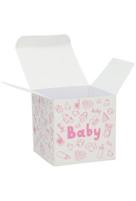 Kadodoosjes Baby Girl Roze Gerecycled 8x8x8cm 25stuks