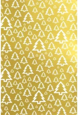 Kerstpapier de Luxe Trees Goud 30cm x 200meter