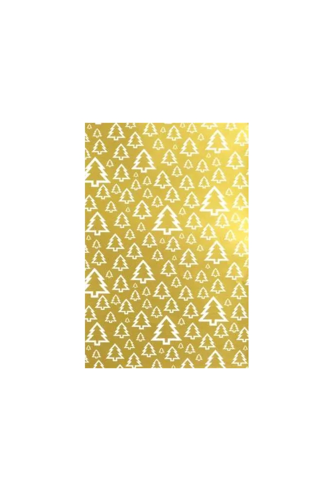 Kerstpapier de Luxe Trees Goud 30cm x 200meter