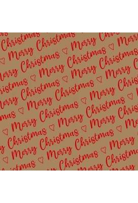 Kerstpapier Kraft Merry Christmas Wishes Kraft Red 40cm x 250meter