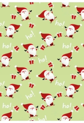 Kerstpapier Happy Santa Lime Groen 50 cm x 200meter