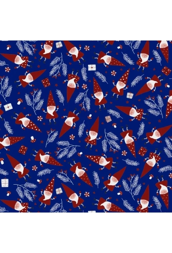 Kerstpapier Santa's Friend Midnight Blue 60cm x 200meter