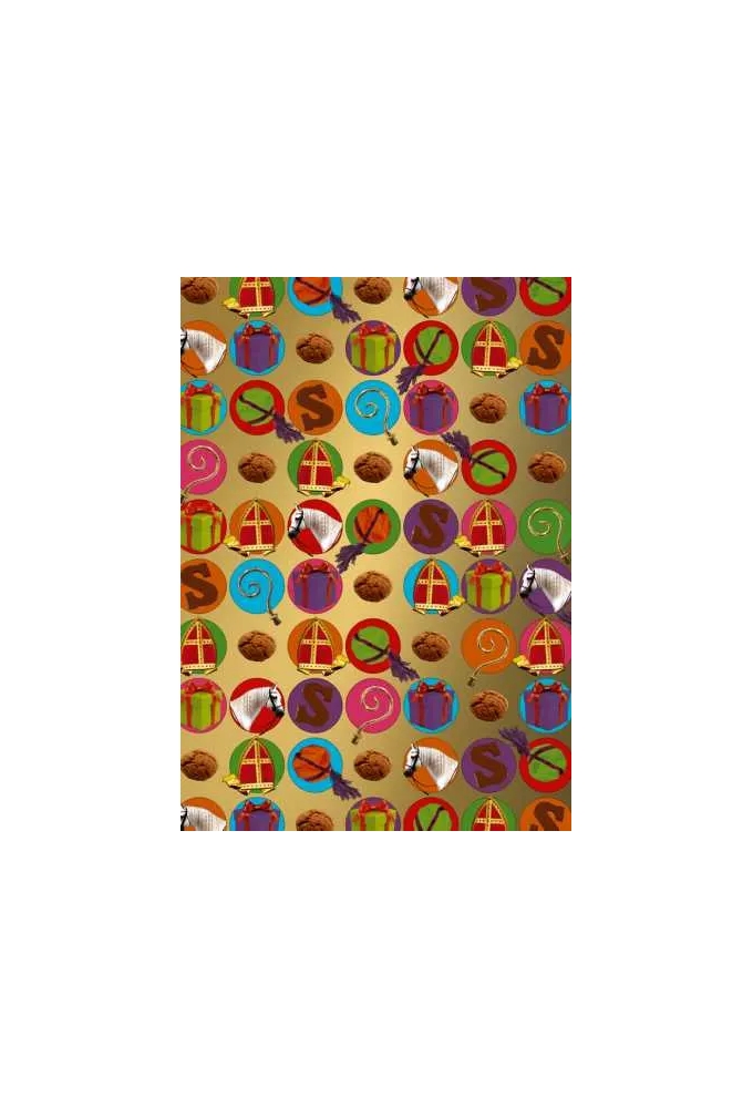 Sintpapier Trendy Goud Sint 30cm x 125meter