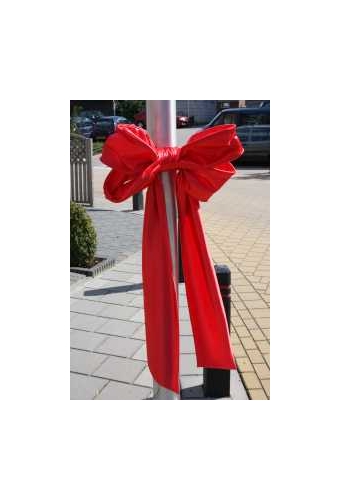 Decoratie Strik Rood 50x35+80cm Lint 18cm extra 50cm Lint