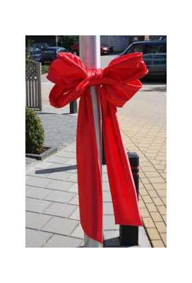 Decoratie Strik Rood 50x35+80cm Lint 18cm extra 50cm Lint