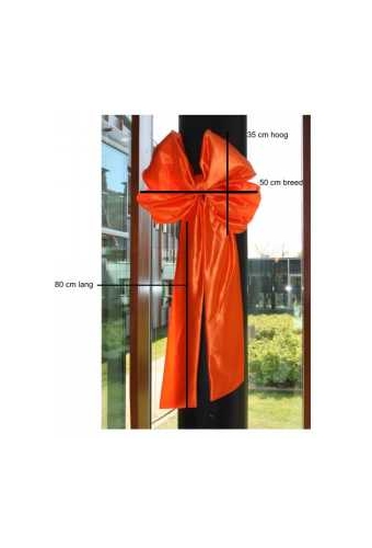 Decoratie Strik Rood 50x35+80cm Lint 18cm extra 50cm Lint
