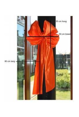 Decoratie Strik Rood 50x35+80cm Lint 18cm extra 50cm Lint