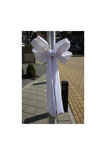 Decoratie Strik Wit 50x35+80cm Lint 18cm extra 50cm Lint