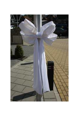 Decoratie Strik Wit 50x35+80cm Lint 18cm extra 50cm Lint
